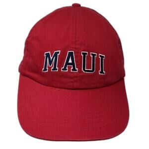 MV Sport MAUI Embroidered Baseball Cap Red Blue Adjustable Slideback Hat OS